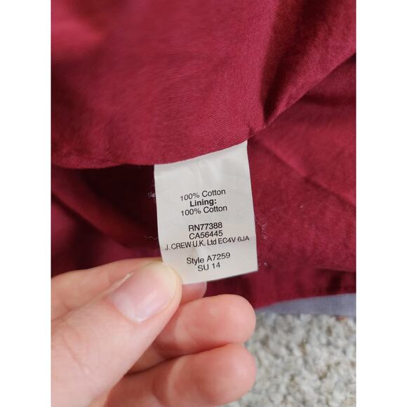 J Crew Tank Top Womens Size 00 Red Blue Embroidered Pom Pom Boho Peasant Hippie - Picture 6 of 10